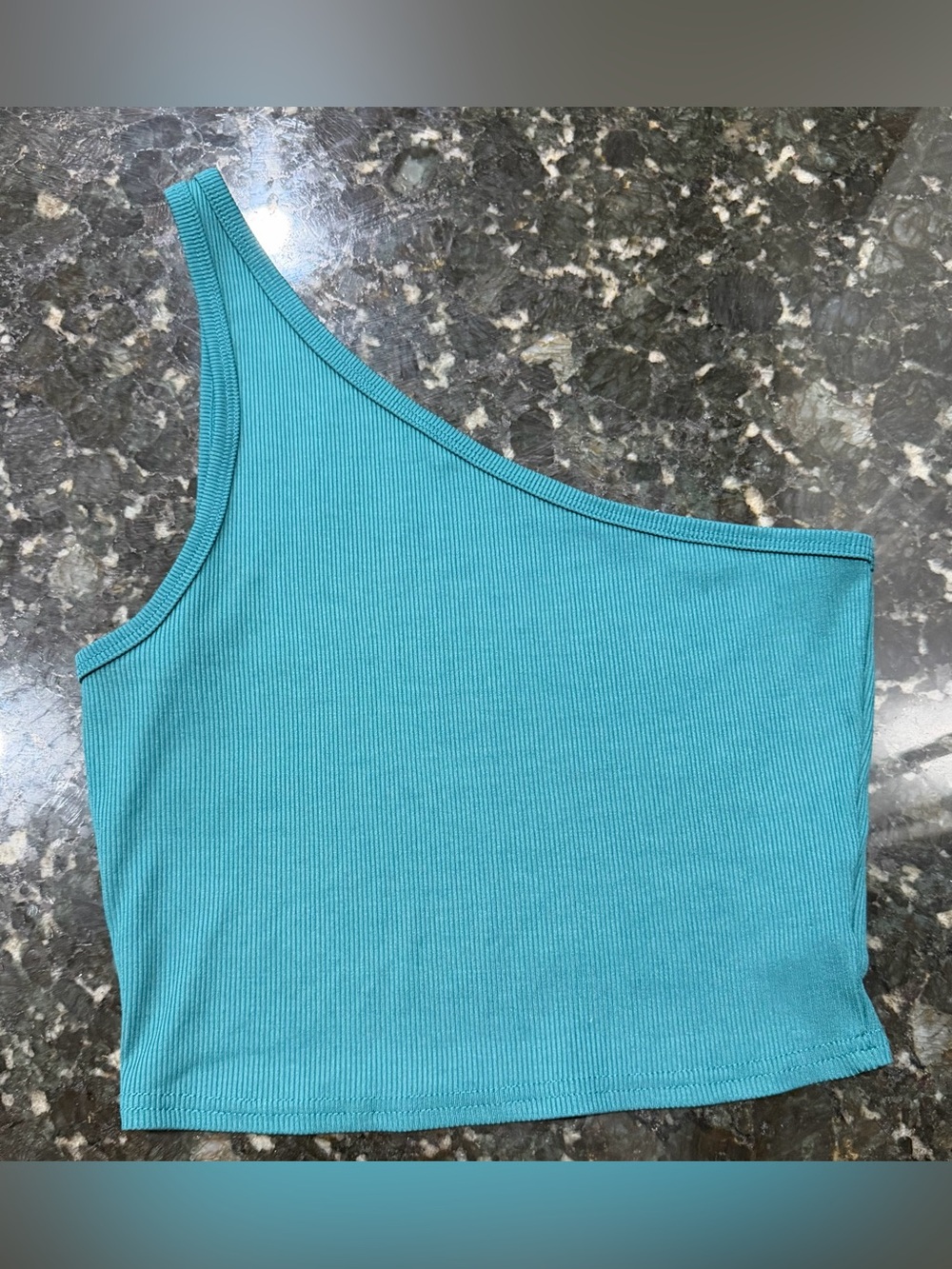 SHEIN Teal One-Shoulder Ribbed Crop Top ๐ฉต Super Pertty! ๐ฉต